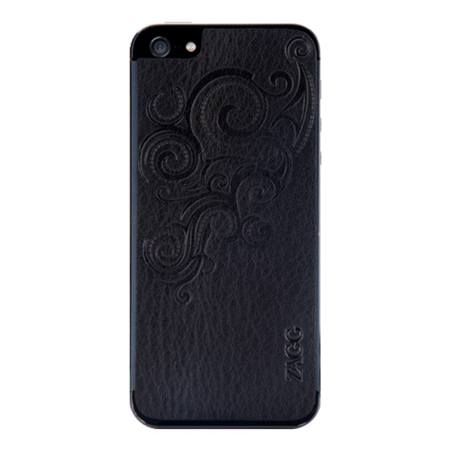 Iphone5 スキンシール Leatherskins For Iphone5 Black Embossed Zagg Iphoneケースは Unicase