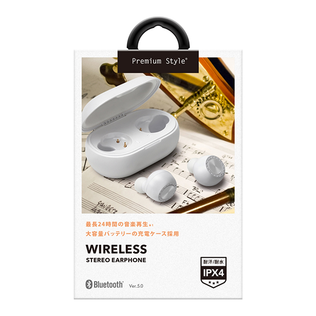 完全ワイヤレスイヤホン】Bluetooth 5.0搭載 トゥルーワイヤレス ステレオイヤホン (大容量バッテリー内臓タイプ) ホワイト PGA  iPhoneケースは UNiCASE