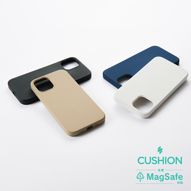 【iPhone12 mini ケース】[Cushion] MagSafe対応 シリコンケース (ベージュ)