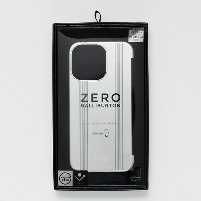 【iPhone13 mini ケース】ZERO HALLIBURTON Hybrid Shockproof Flip Case for  iPhone13 mini (Silver)