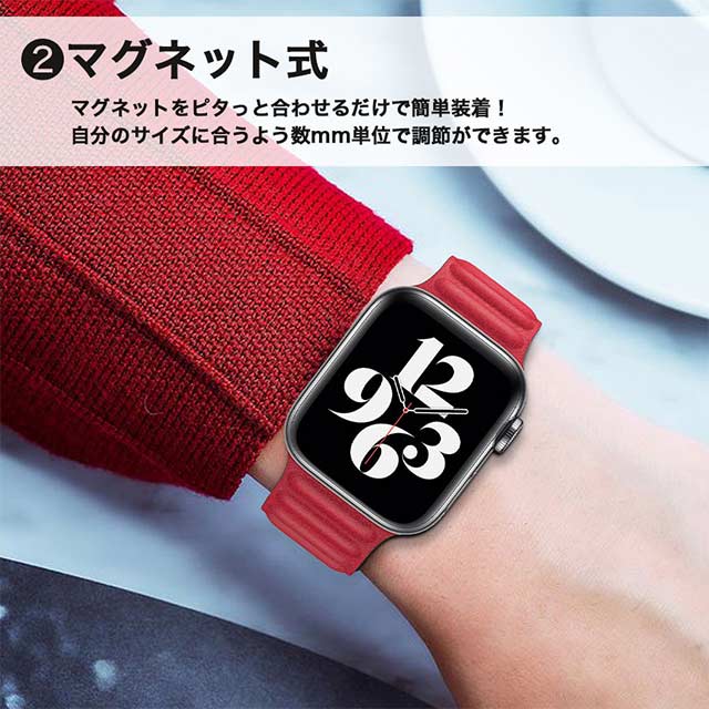 Apple Watch マグネット式 PUレザー バンド サックスブルー 通販