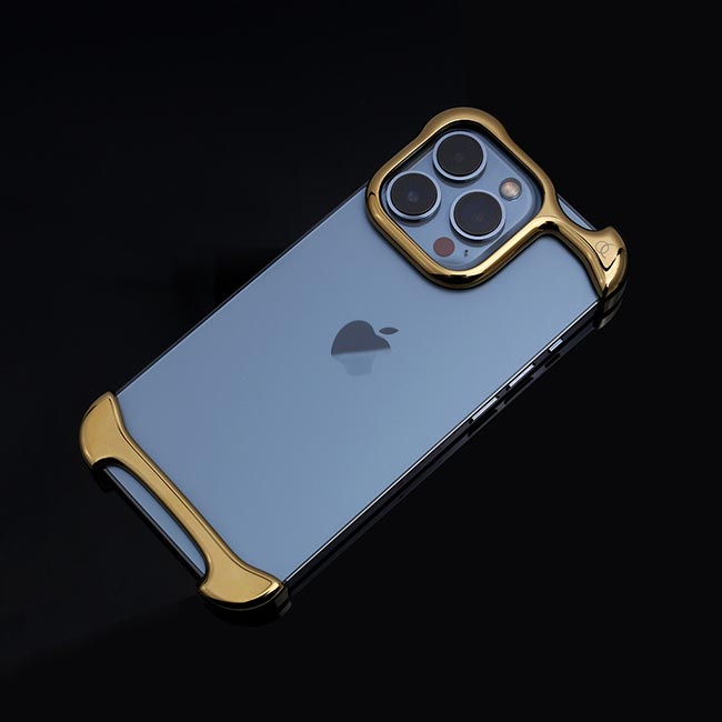 iPhone14 Pro ケース】Arc Pulse (アルミ・ミラーゴールド) Arc
